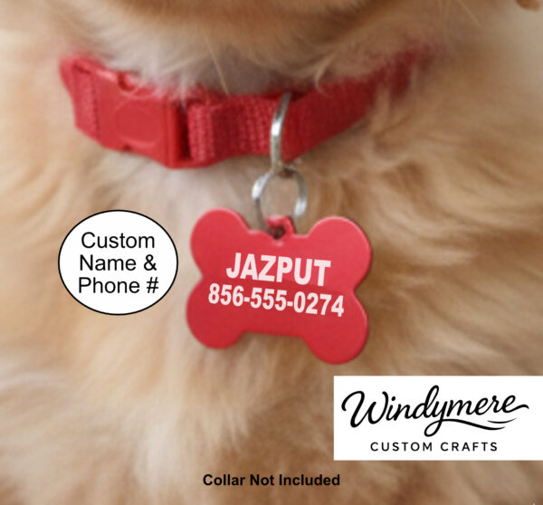 Dog Tag IMG_20260124_184459431 Custom Laser-Etched Bone-Shaped Anodized Aluminum Dog Tag