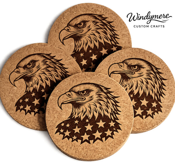 Coasters Custom Laser-Engraved Cork Coaster - 4"