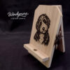 Images for Web Custom Laser-Engraved Cedar Cell Phone / Tablet Charging Display Stand