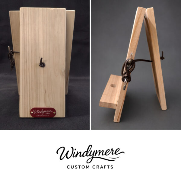 Images for Web Custom Laser-Engraved Cedar Cell Phone / Tablet Charging Display Stand