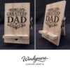 Images for Web Custom Laser-Engraved Cedar Cell Phone / Tablet Charging Display Stand