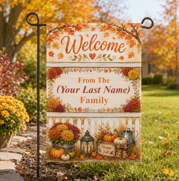 Custom Fall Garden Flag Custom Fall Garden Flag