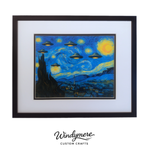 Framed Print: Starry UFO Night, Alien Classics Collection